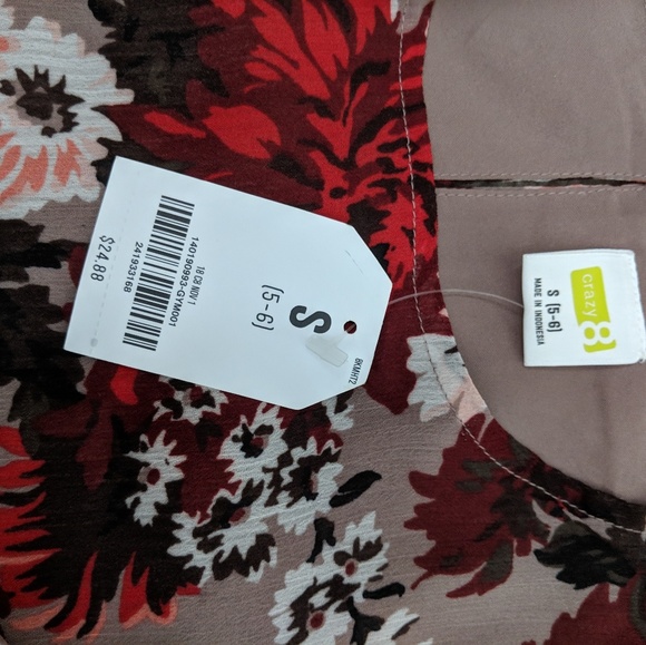 NWT -  Crazy 8toddler Girls bell sleeve shirt - Picture 4 of 5